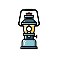 Vintage Camping Lantern Illustration.