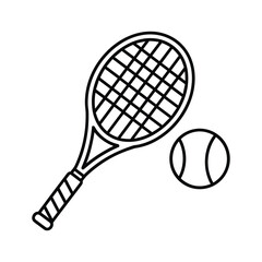 Tennis racket and ball illustration