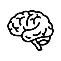 Simple line drawing of human brain