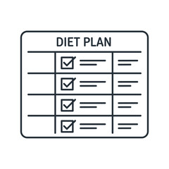 Diet plan checklist with checked boxes