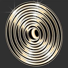 Isolated 3D element in retro-futuristic Y2K style, chrome-like, glossy gold.