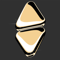 Isolated 3D element in retro-futuristic Y2K style, chrome-like, glossy gold.