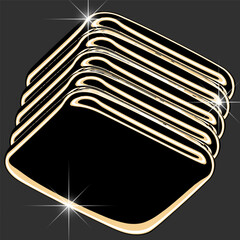 Isolated 3D element in retro-futuristic Y2K style, chrome-like, glossy gold.