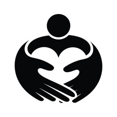 Caring hands holding heart