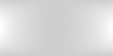 Doted halftone faded wavy gradient texture. Grunge dirty speckles and spots background. Black and white uneven sand grain wallpaper. Retro random pixelated comic vector backdrop