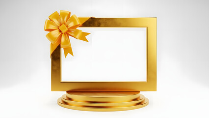 golden gift box with golden ribbon