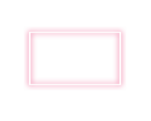 Simple neon pink rectangle outline isolated on transparent background 