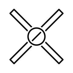 Obraz premium Black cross mark symbol on white background