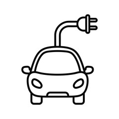 Electric car charging illustration