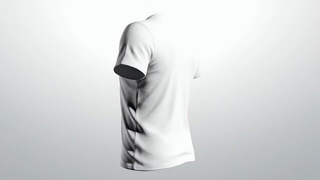 Dynamic side view of a realistic white t shirt mockup template for showcasing apparel design and branding