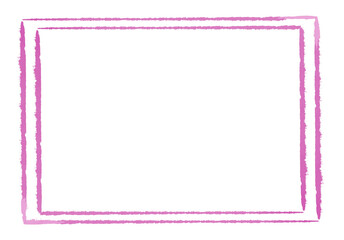 Pink color double line square frame	