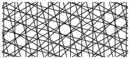 Dynamic abstract crisscross line artwork.