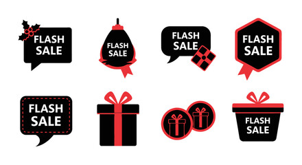 Flash Sale: A vibrant collection of stylized icons, each emblazoned with the words Flash Sale, beckoning customers with offers and promotions.