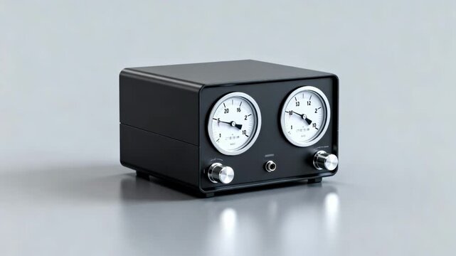 Medium shot highlighting a compact highvoltage test unit with sleek casing and easytoread meters for efficient highpotency electrical testing.