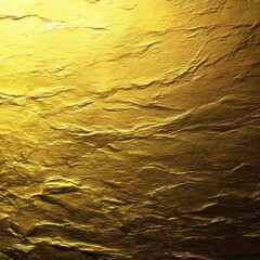 Vibrant golden wall texture with gloss reflection, shiny gold foil paint on luxury wallpaper.
