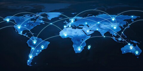 Christmas tree branches, golden baubles and pine cones on black background with Christmas bokeh lights. New Year concept. Top view, copy space