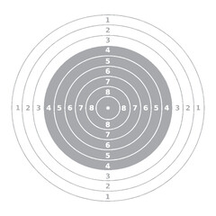Bullseye Target Black and White, Archery, Shooting, Rifle