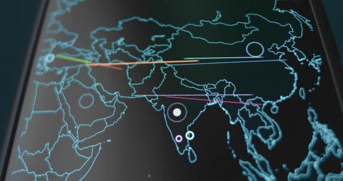 Cyber attacks against and from Asian countries, live map