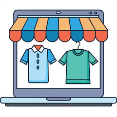 A shopping store winter fashion trends and personal style flat vector illustration