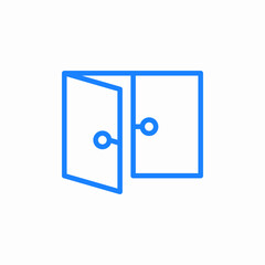 conference room partially open icon sign vector