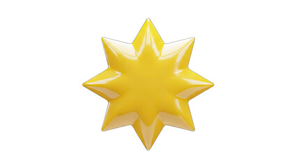 Yellow Star Isolated on White Background