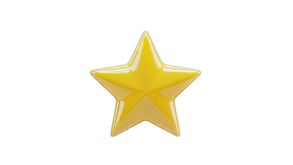 Yellow Star Isolated on White Background