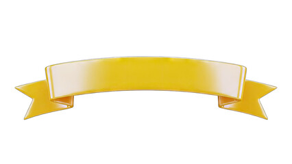 Yellow Ribbon Banner on White Background