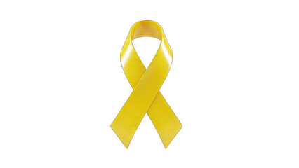Yellow Ribbon Isolated on White Background