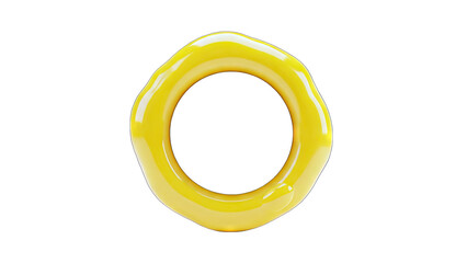 Yellow Ring Floating on White Background