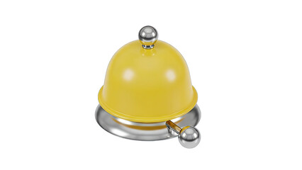 Yellow Service Bell Isolated on White Background