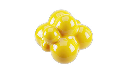 Yellow Sphere Cluster on White Background