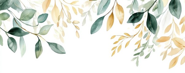 Elegant representation of nature through foliage illustrations.