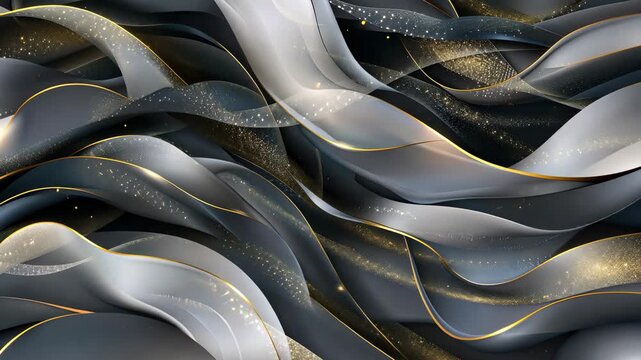A captivating interplay of light and texture unfolds, showcasing undulating waves in a harmonious blend of dark and light shades