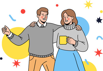 Happy Couple Celebrating Valentine's Day with Joy and Love