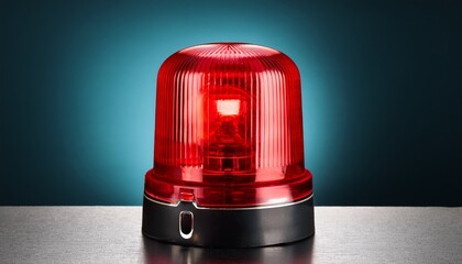 flash red siren light on isolated background