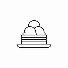 pancakes with ice cream icon sign vector