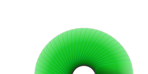 Neon Green Abstract Segmented Arch Isolated 3D Geometric Shape