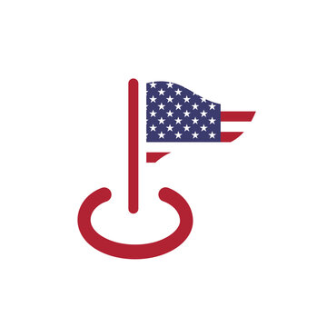 Usa Flag Map Market Icon