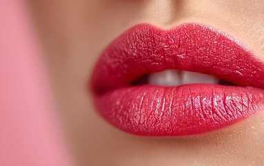 Obraz premium Fresh and youthful look with natural pink lip balm.