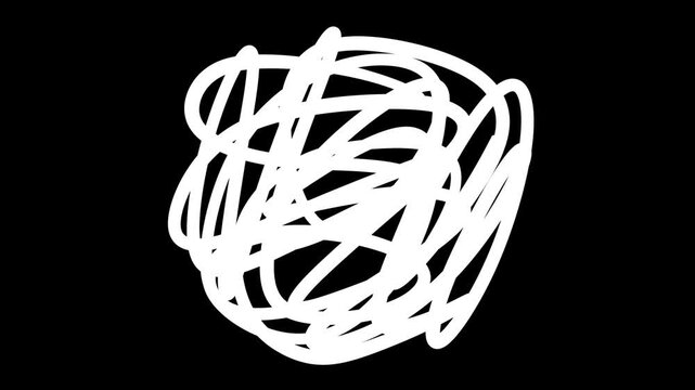 Animated chaotic scribble ball doodle sketch motion