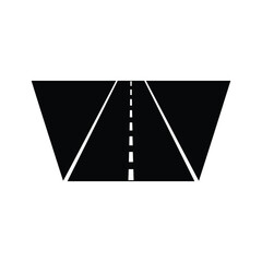 Simple illustration of a straight road with white markings