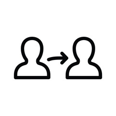 Simple user transfer icon illustration