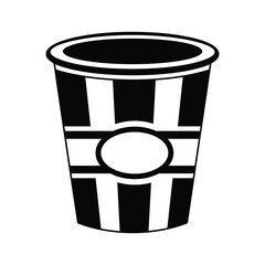 Black and white striped popcorn bucket