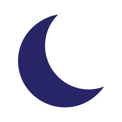 Crescent moon symbol in dark blue color