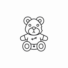 teddy bear old rubbish icon sign vector