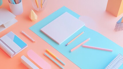 A minimalist desk organizer with stationery items for efficient workspace management.