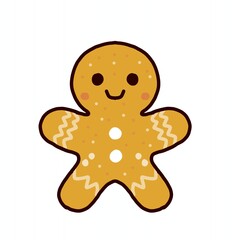gingerbread man isolated on white