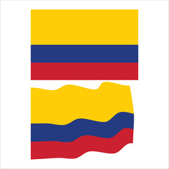 Colombia flag displaying national identity and patriotism in flat and waving illustration