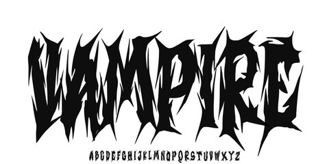 black metal font underground music bloody rock root horror chaotic satanic alphabet typeface typography letter