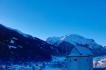 Switzerland landscape on a cloudy winter day